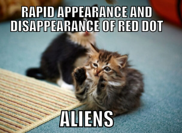 Rapid Appearance And Disappearance Of Red Dot Aliens
