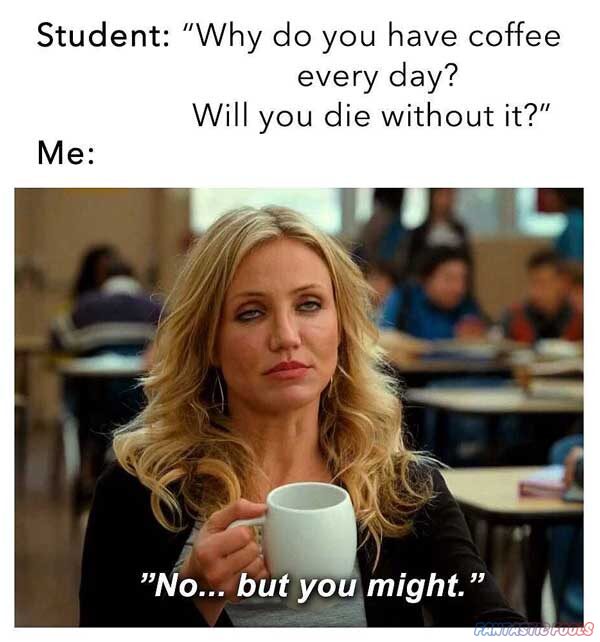 Student Why do you have coffee every day Will you die without it No but you might